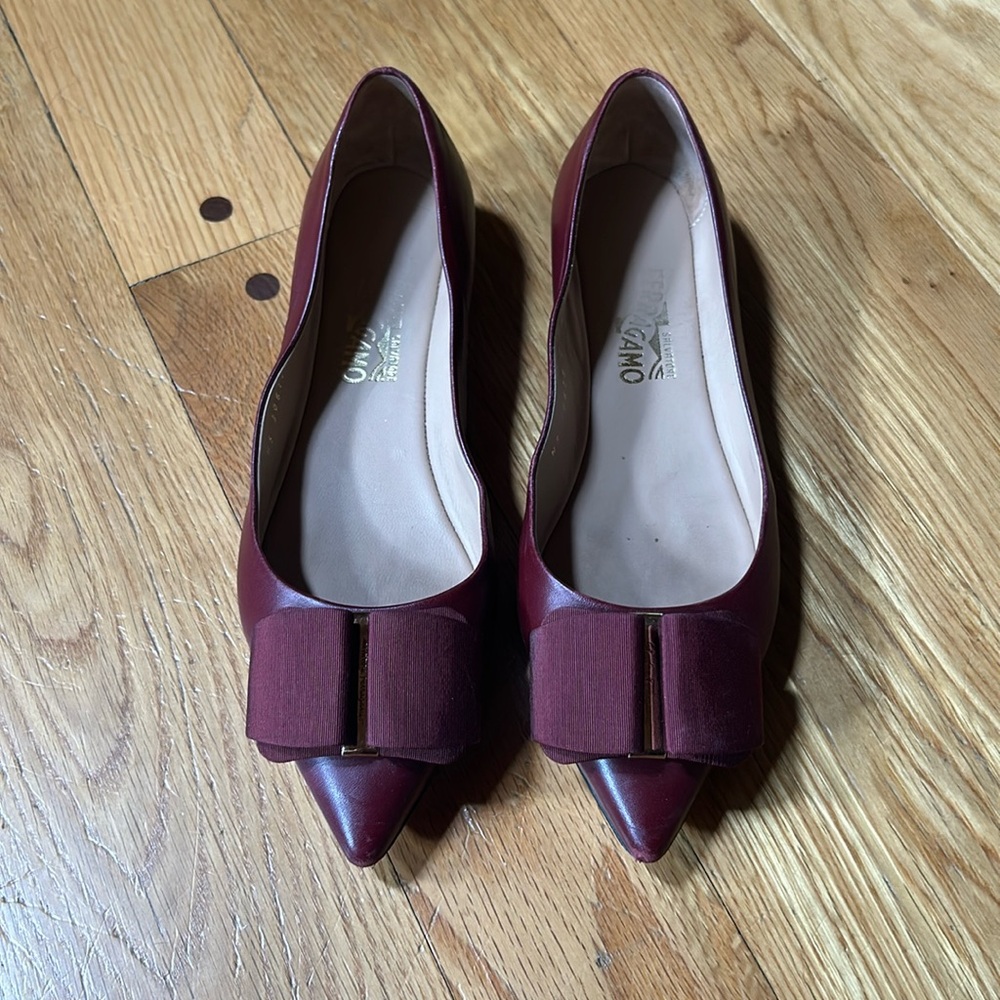 Salvatore Ferragamo Pointy Toe Ballet Flats